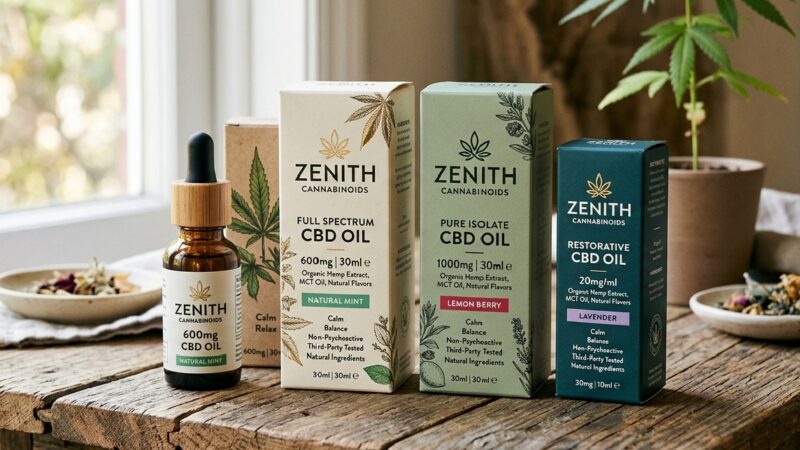 Eco-friendly Kraft paperboard custom CBD oil packaging with minimalist logo