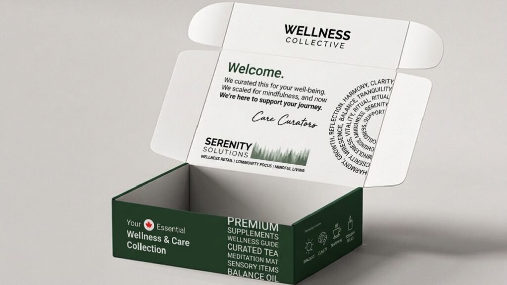 Unboxing experience of a custom CBD box featuring vibrant floral interior printing and a 'Thank You' message on the flap