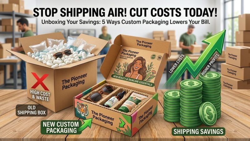 Custom mailer box for e-commerce shipping.