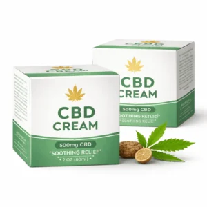 custom cbd cream boxes in a luxury square design with a soft-touch gloss finish