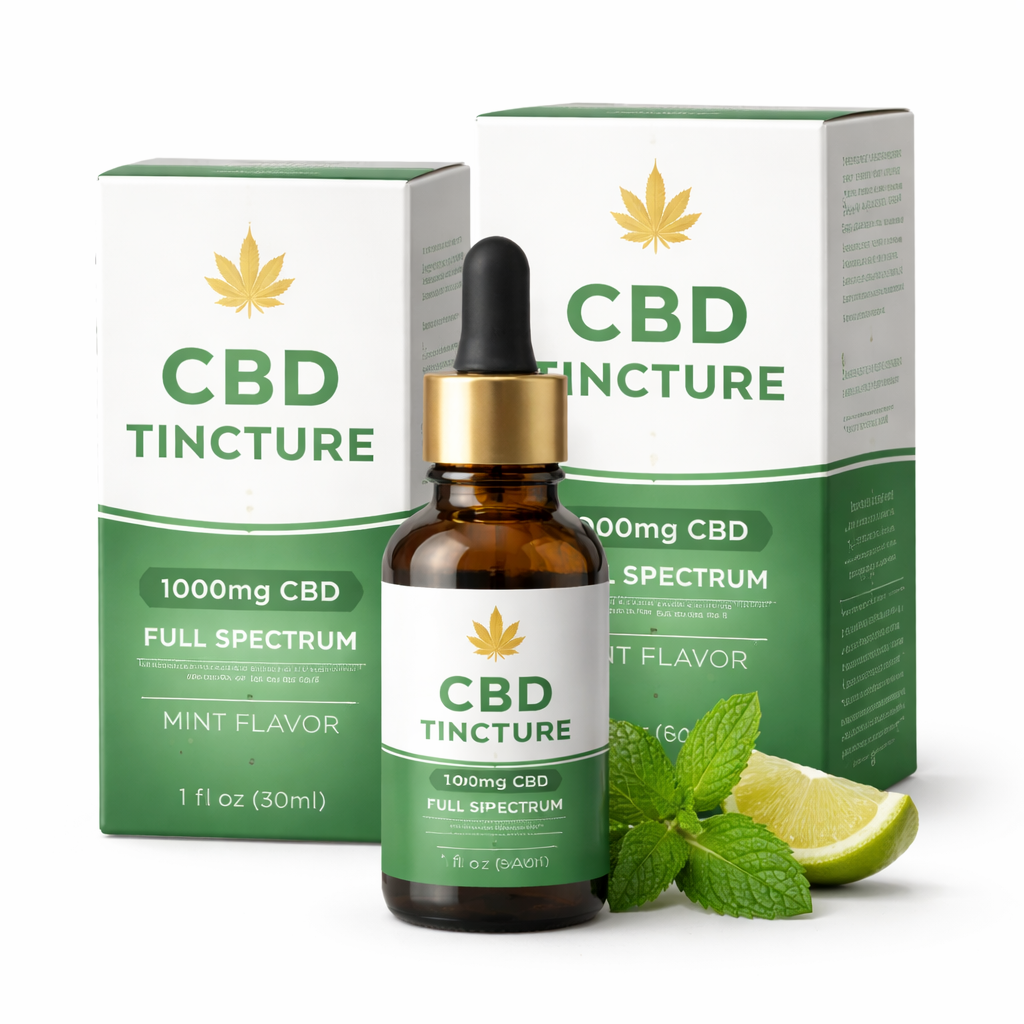 Custom cbd tincture boxes with logo and gloss finish