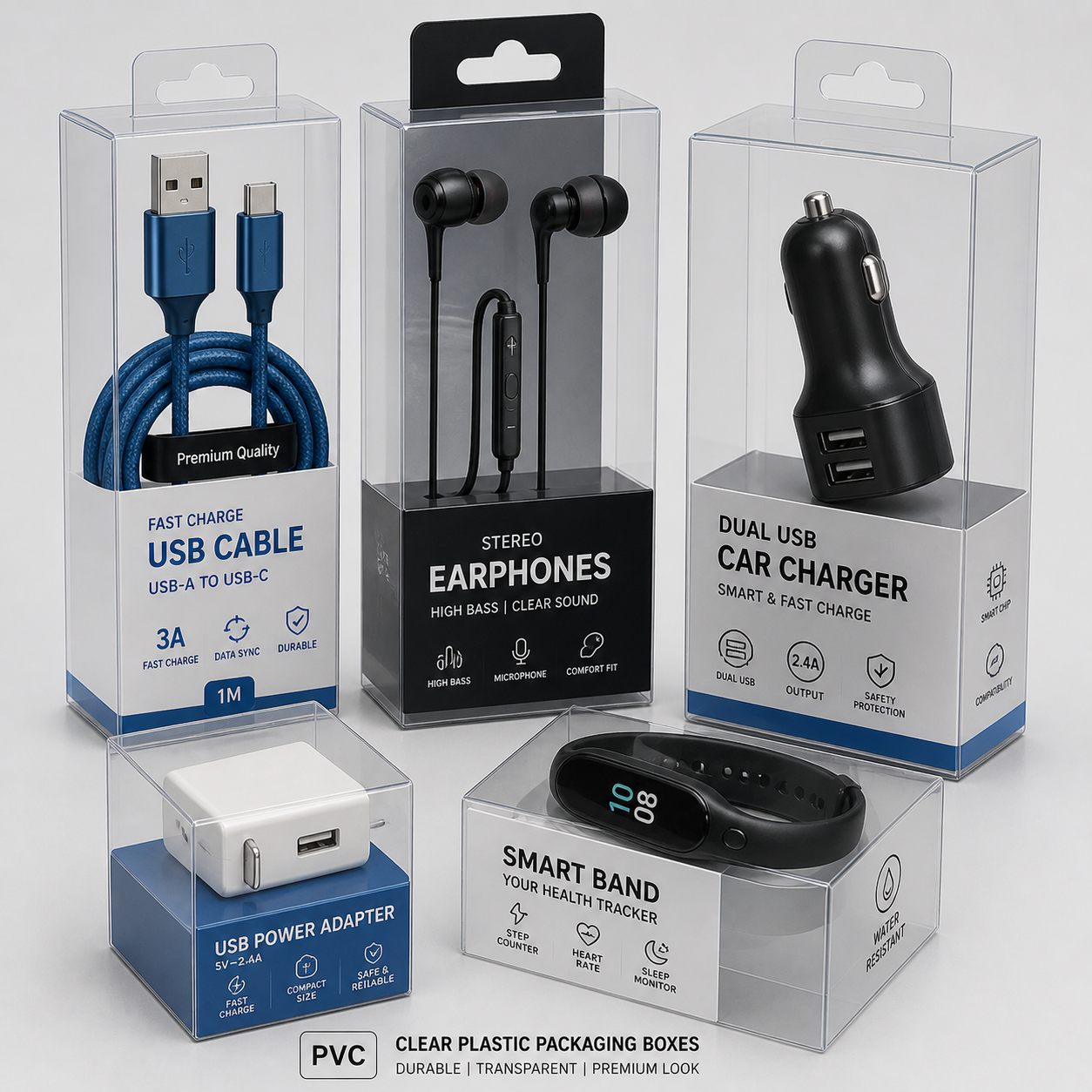 custom clear pvc packaging boxes