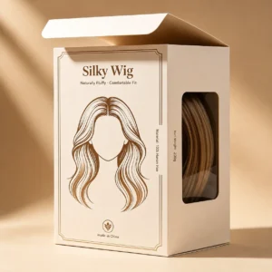 retail ready hair extension packaging with window cutout
