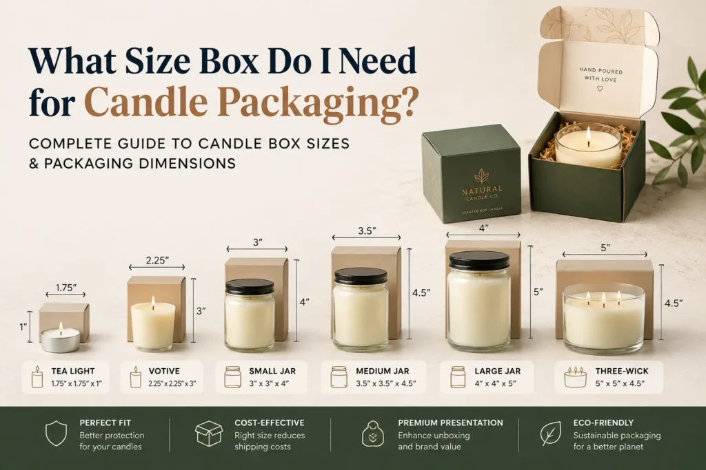 Candle packaging size guide