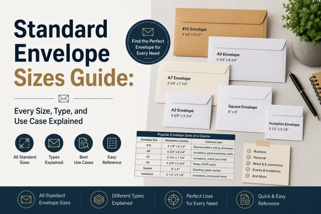 Envelope size guide infographic
