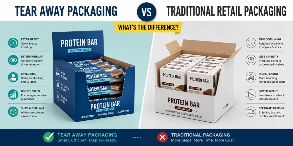Tear Away Packaging vs Traditional Retail Packaging: What's the Difference?