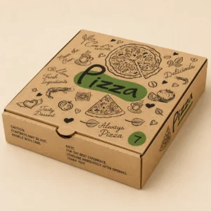 Brown box pizza