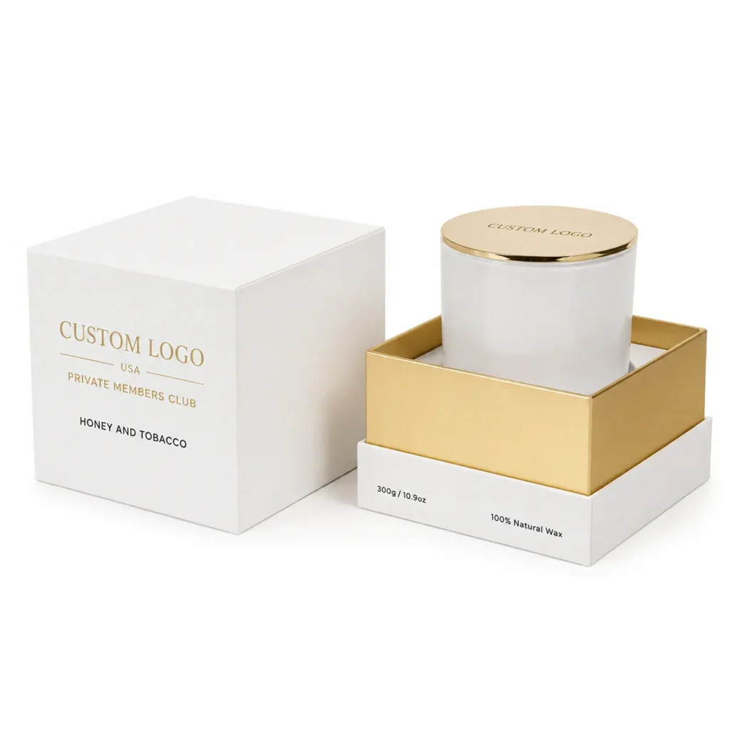 Custom printed rigid candle boxes