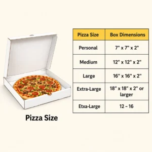 White pizza box sizes