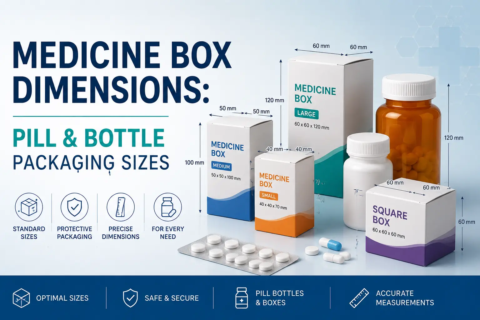 Medicine box dimensions and packaging