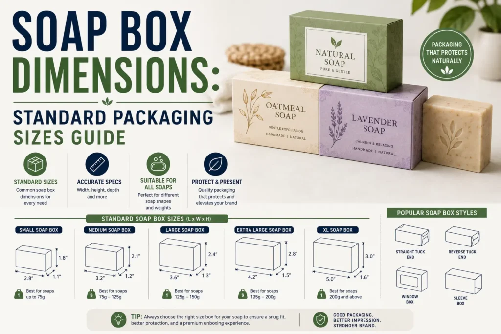 Soap box dimensions and packaging guide