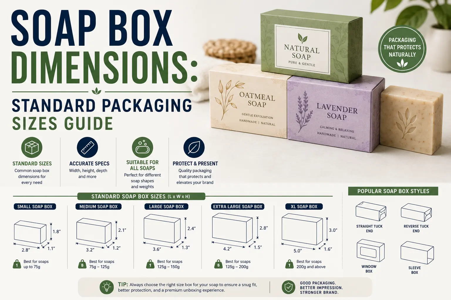 Soap box dimensions and packaging guide