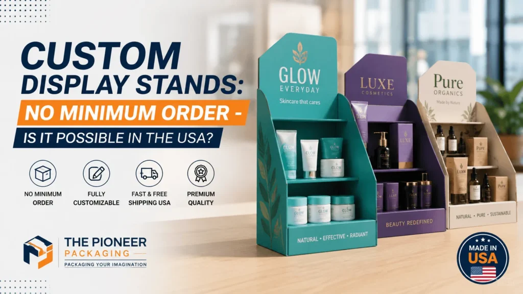 Custom cardboard display stands no minimum in the USA