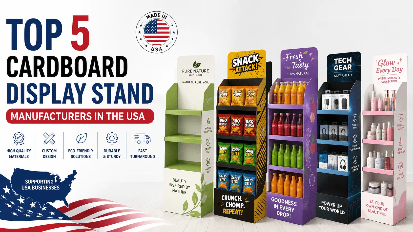 Top 5 Cardboard Display Stand Manufacturers in the USA