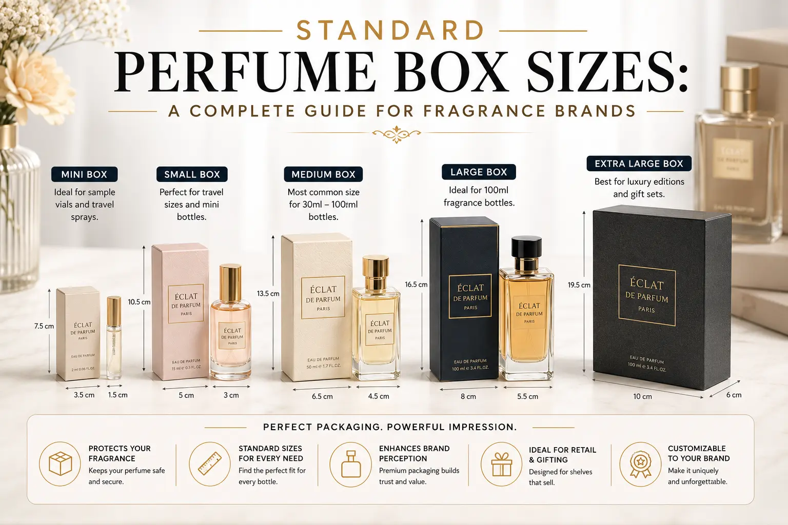 Standard perfume box sizes guide