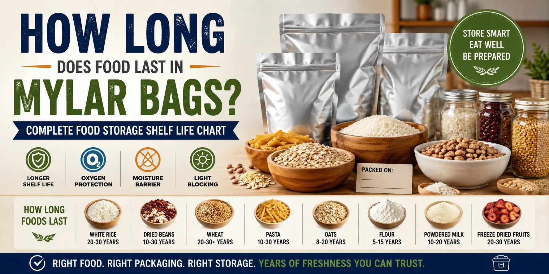 how long does food last in Mylar bags